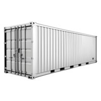 AI generated White Shipping Container Isolated on Transparent Background png