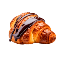 AI generated Chocolate Croissant Isolated on Transparent Background png