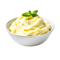 AI generated Mashed Potatoes in Bowl Isolated on Transparent Background png