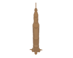 Rakete isoliert auf Hintergrund. 3d Rendern - - Illustration png