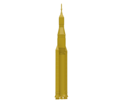 Rocket isolated on background. 3d rendering - illustration png