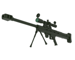 Firearm with scope isolated on background. 3d rendering - illustration png