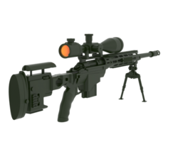 Firearm with scope isolated on background. 3d rendering - illustration png