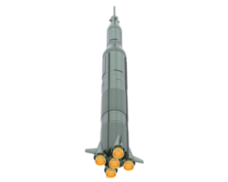 Rocket isolated on background. 3d rendering - illustration png