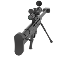 Firearm with scope isolated on background. 3d rendering - illustration png