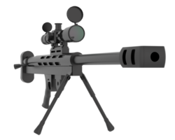 Firearm with scope isolated on background. 3d rendering - illustration png