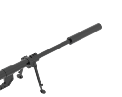 Firearm with scope isolated on background. 3d rendering - illustration png