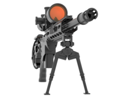 Firearm with scope isolated on background. 3d rendering - illustration png