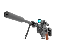 Firearm with scope isolated on background. 3d rendering - illustration png