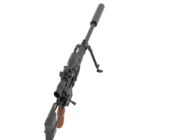 Firearm with scope isolated on background. 3d rendering - illustration png