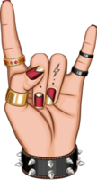 Female Hand in Rock Gesture illustration. Heavy Metal Sign png