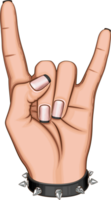 Female Hand in Rock Gesture illustration. Heavy Metal Sign png