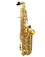 saxofone isolado em fundo. 3d Renderização - ilustração png