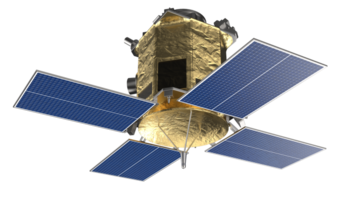 espace Satellite en orbite dans espace. 3d le rendu - illustration png