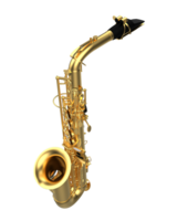 saxofone isolado em fundo. 3d Renderização - ilustração png