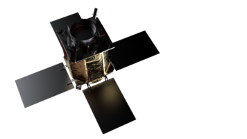 espace Satellite en orbite dans espace. 3d le rendu - illustration png