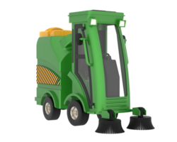 Street sweeper isolated on  background. 3d rendering - illustration png