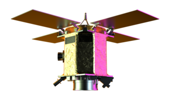 espace Satellite en orbite dans espace. 3d le rendu - illustration png