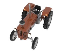 antiguo tractor aislado en antecedentes. 3d representación - ilustración png