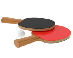 tafel tennis peddelen geïsoleerd Aan achtergrond. 3d renderen - illustratie png