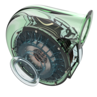 voiture moteur turbine isolé sur Contexte. 3d le rendu - illustration png