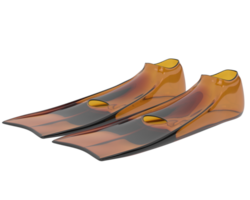 Swim fins isolated on background. 3d rendering - illustration png