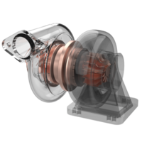 coche motor turbina aislado en antecedentes. 3d representación - ilustración png