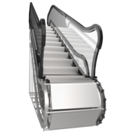 Single Rolltreppe isoliert auf Hintergrund. 3d Rendern - - Illustration png