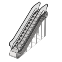 Célibataire escalier mécanique isolé sur Contexte. 3d le rendu - illustration png