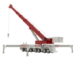 Mobile crane isolated on background. 3d rendering - illustration png