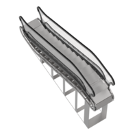 Single Rolltreppe isoliert auf Hintergrund. 3d Rendern - - Illustration png