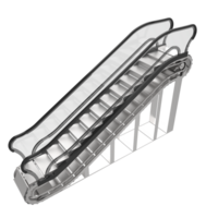 Single Rolltreppe isoliert auf Hintergrund. 3d Rendern - - Illustration png