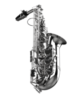 saxophone isolé sur Contexte. 3d le rendu - illustration png