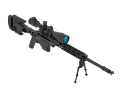 Firearm with scope isolated on  background. 3d rendering - illustration png