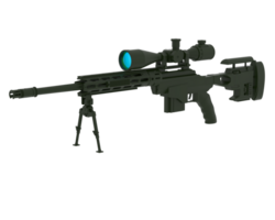 Firearm with scope isolated on  background. 3d rendering - illustration png