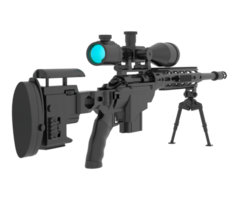 Firearm with scope isolated on  background. 3d rendering - illustration png