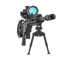 Firearm with scope isolated on  background. 3d rendering - illustration png