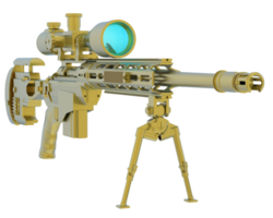 Firearm with scope isolated on  background. 3d rendering - illustration png