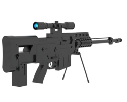 Firearm with scope isolated on  background. 3d rendering - illustration png