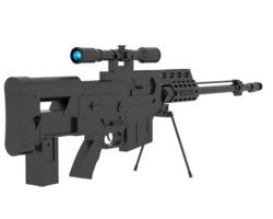 Firearm with scope isolated on  background. 3d rendering - illustration png