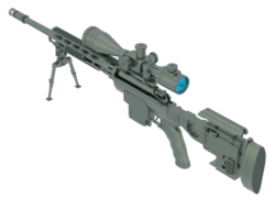 Firearm with scope isolated on  background. 3d rendering - illustration png