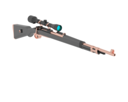 arma de fogo com escopo isolado em fundo. 3d Renderização - ilustração png