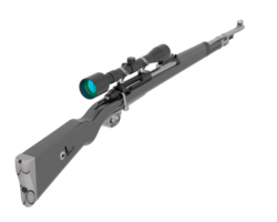 Firearm with scope isolated on  background. 3d rendering - illustration png