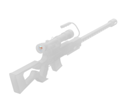 Firearm with scope isolated on  background. 3d rendering - illustration png