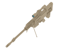 arma de fuego con alcance aislado en antecedentes. 3d representación - ilustración png