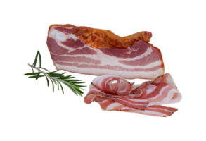 Fresh pork slices cut out isolated transparent background png