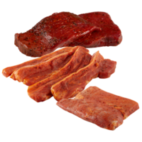 Fresh pork steak slices cut out isolated transparent background png