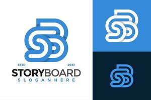 Letter SB or BS Monogram Logo design vector symbol icon illustration