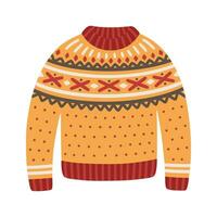 Christmas knitted sweater, vector illustration.