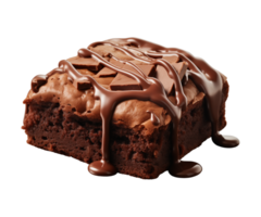 ai gegenereerd stuk van smakelijk chocola brownie geïsoleerd Aan een transparant achtergrond, PNG